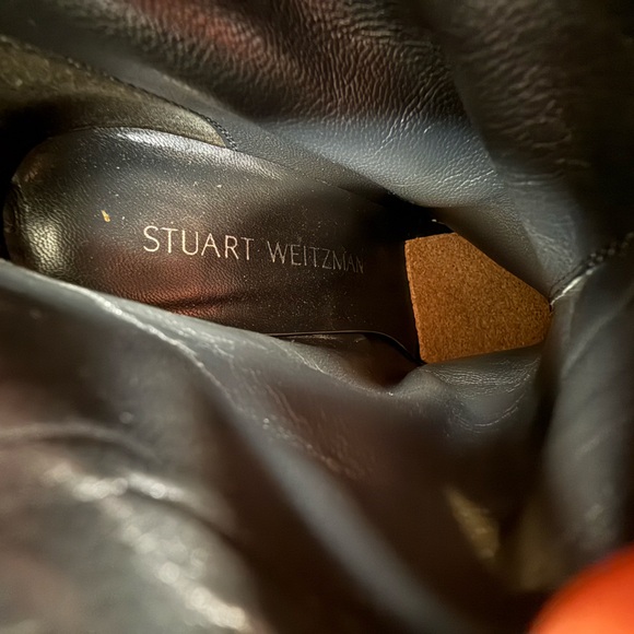 Stuart Weitzman Velvet Jacquard Ankle Boots US 7 EU 37.5 Mod Block Heel - Picture 9 of 13